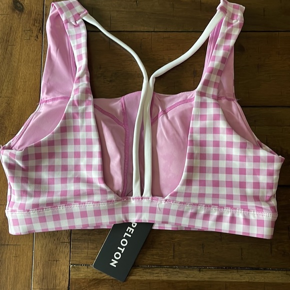 Peloton Gingham V back sports bra medium new - Picture 2 of 3